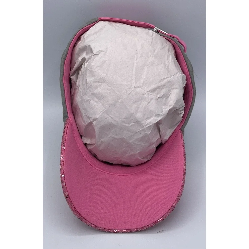 Walt Disney World Pink Sequin Mickey‎ Mouse Baseball Cap Hat Gray Adult 57-61CM
